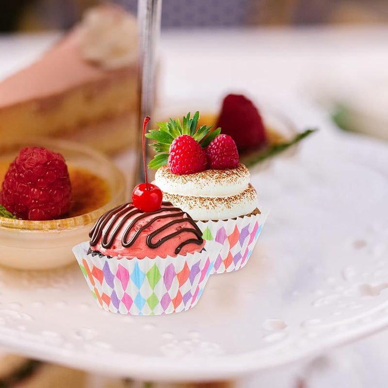 200 Pcs Colorful Standard Size Paper Cupcake Liners Food Grade Baking Wrappers - Image 4